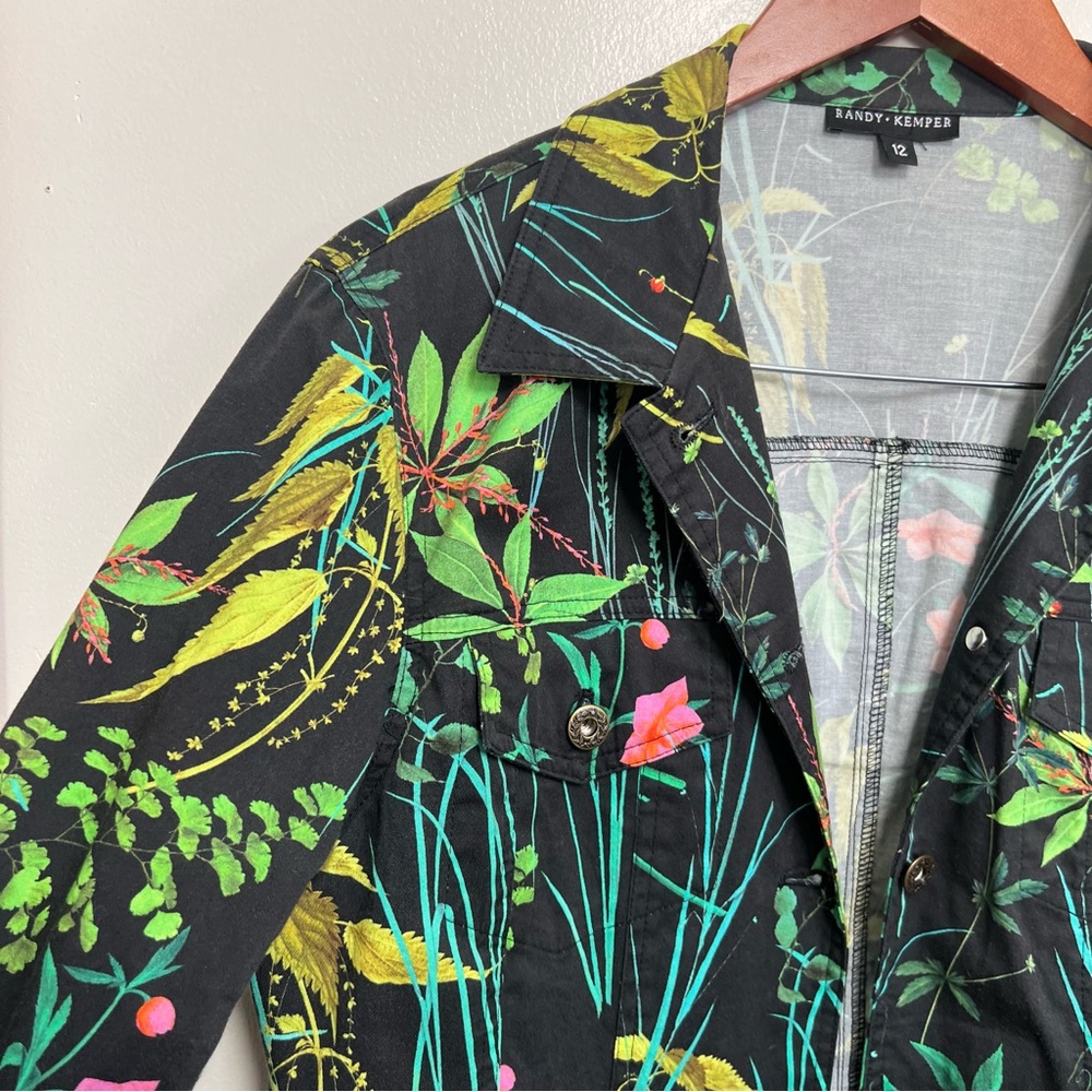 Randy Kemper Herbaceous Print Matching Casual Blazer and Cropped Pants Set - Picture 6 of 13